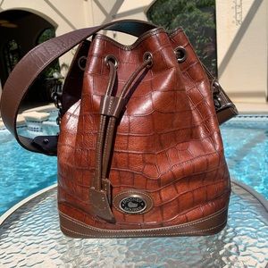 Dooney and Bourke croc print bucket bag